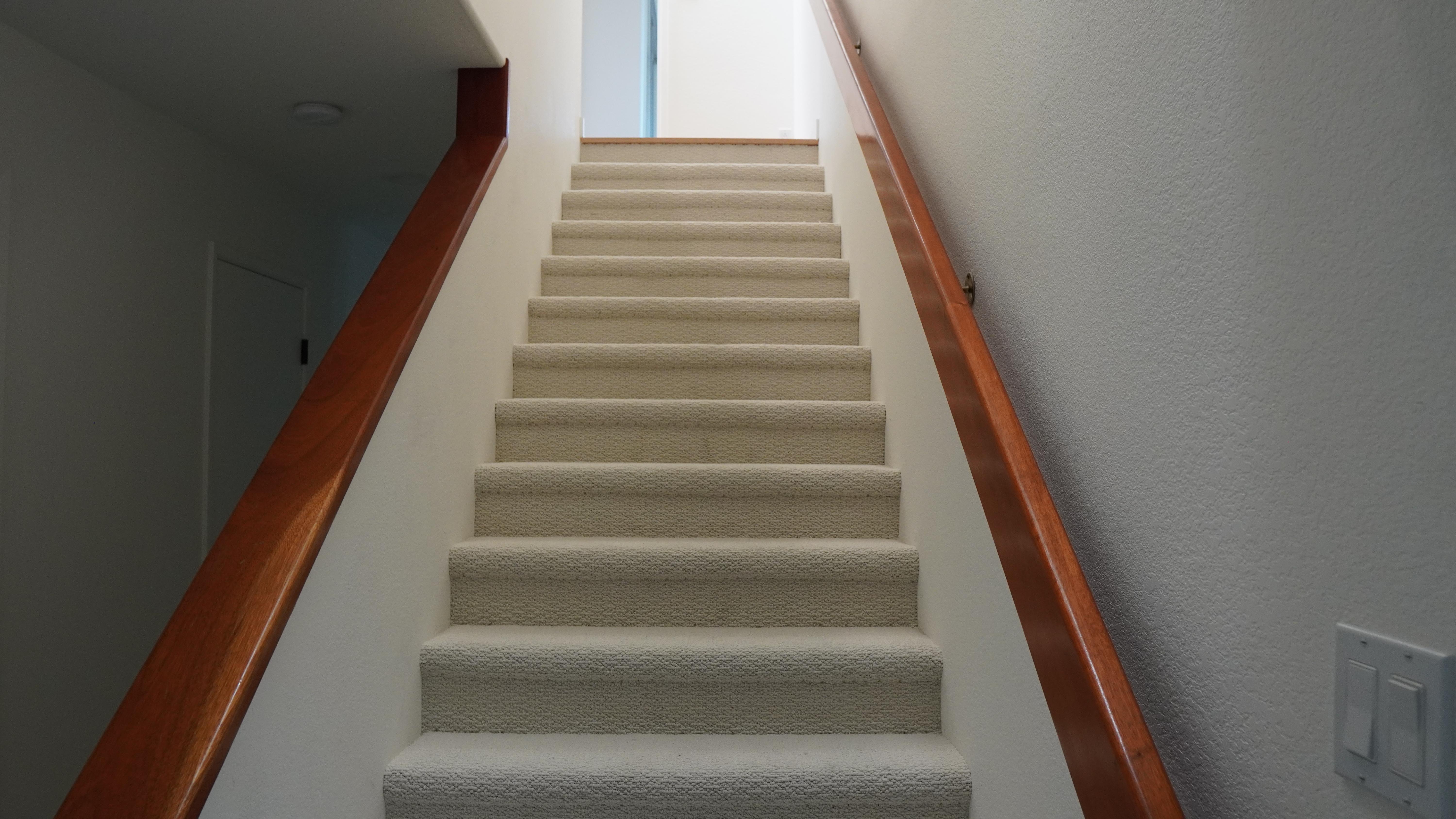 New carpet on a home staircase in Novato, CA.