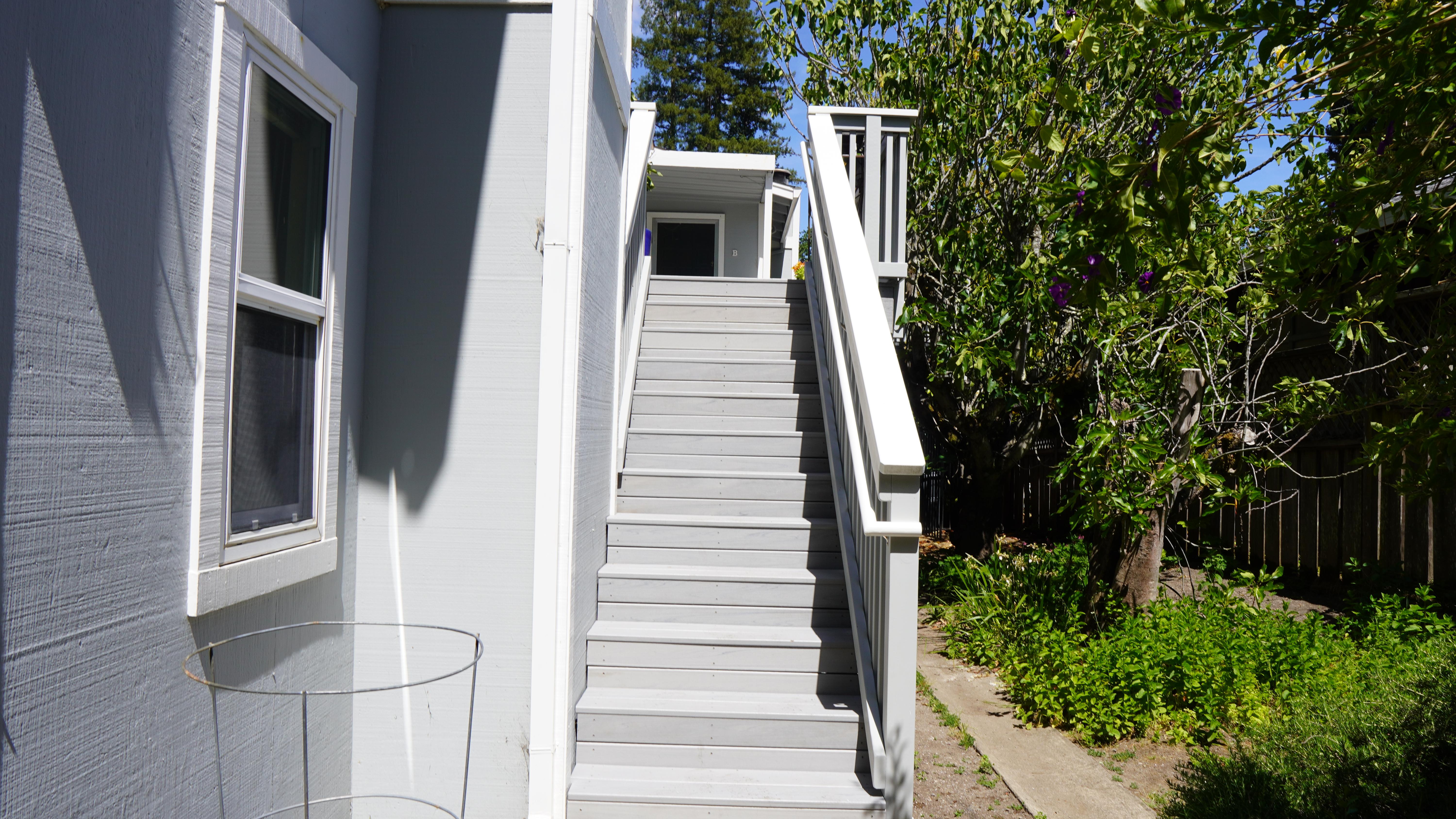 Deck staircase with Trex decking planks in Kentfield,CA
