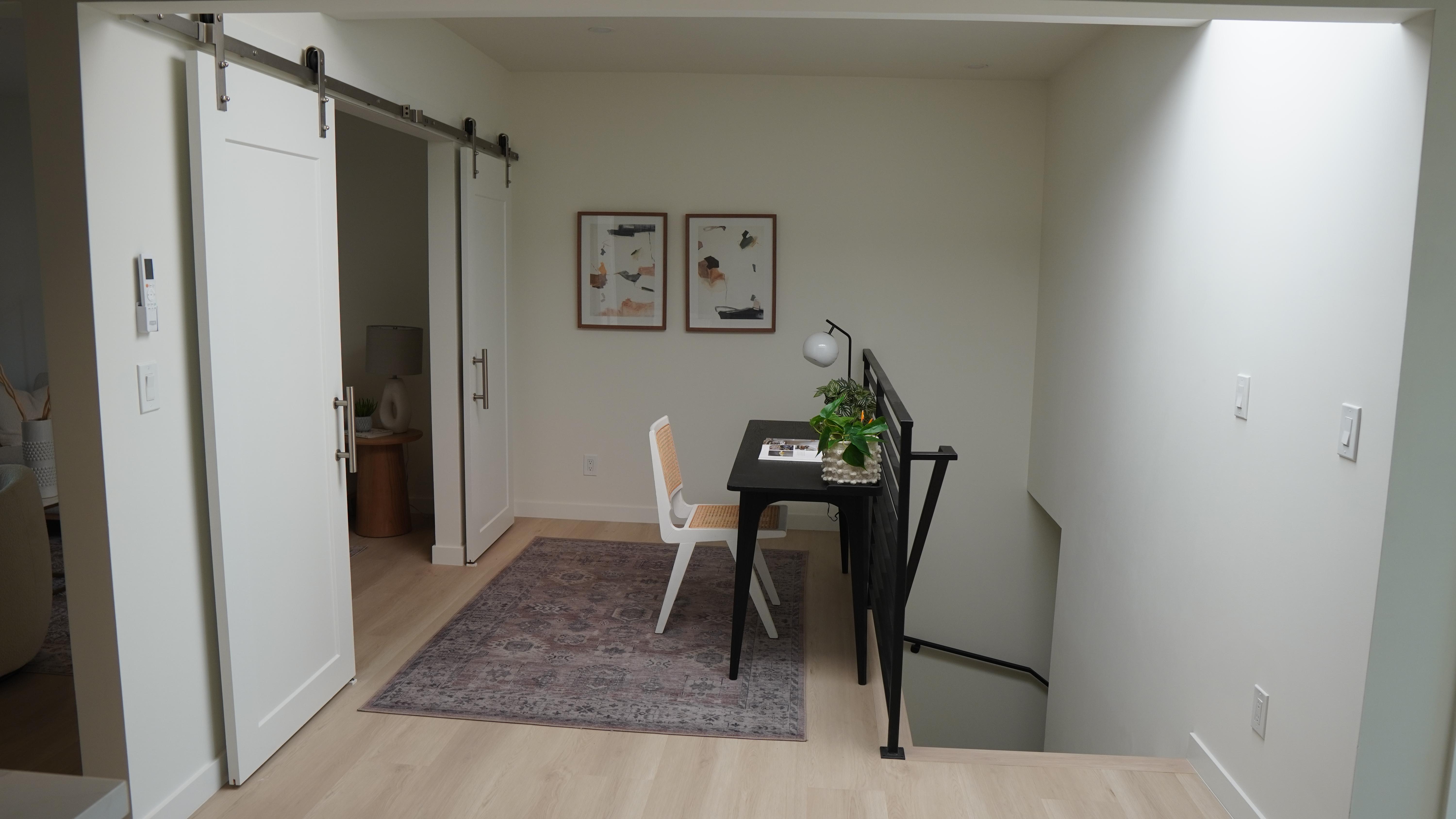 Opened interior barn door in San Rafael CA.
