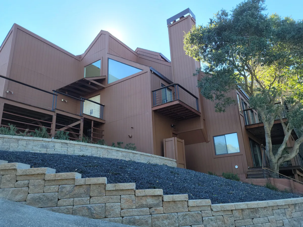 Two story house with T-1-11 siding in Novato, CA