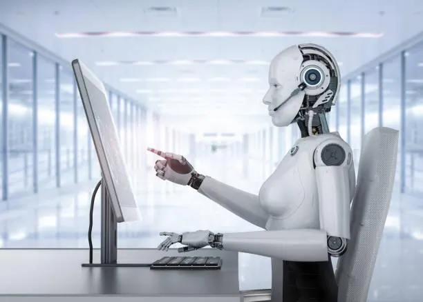 AI virtual receptionist answering a service business call