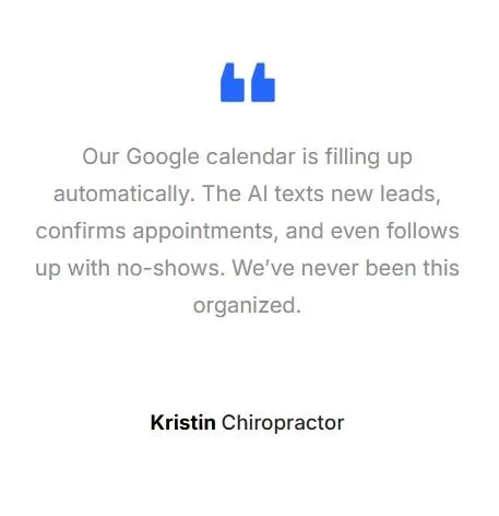 Testimonial of a happy customer who is getting more booked appointments through AI marketing automation