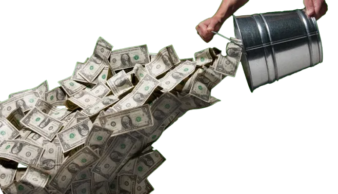 picture of a small business owner who is throwing money away by wasting it on marketing that does not work to bring in customers