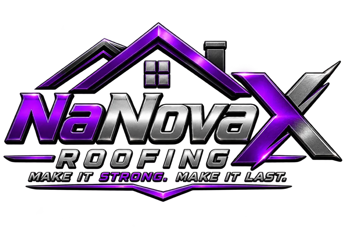 NaNova X Roofing logo — nanotechnology roof protection, Make It Strong. Make It Last