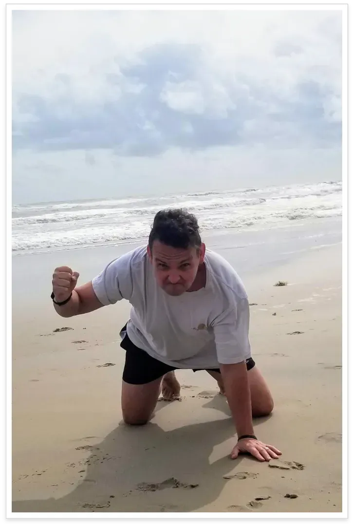 Eric Pounding the Ground
