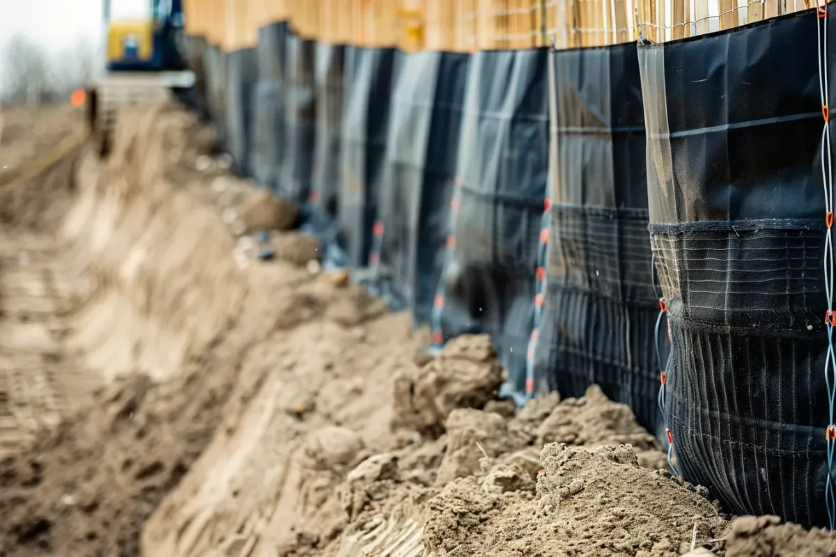 Durable silt fence used in erosion control products to prevent sediment runoff on construction sites