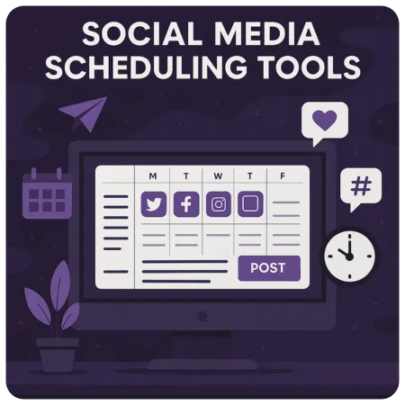 Social media scheduling tools art styled img 