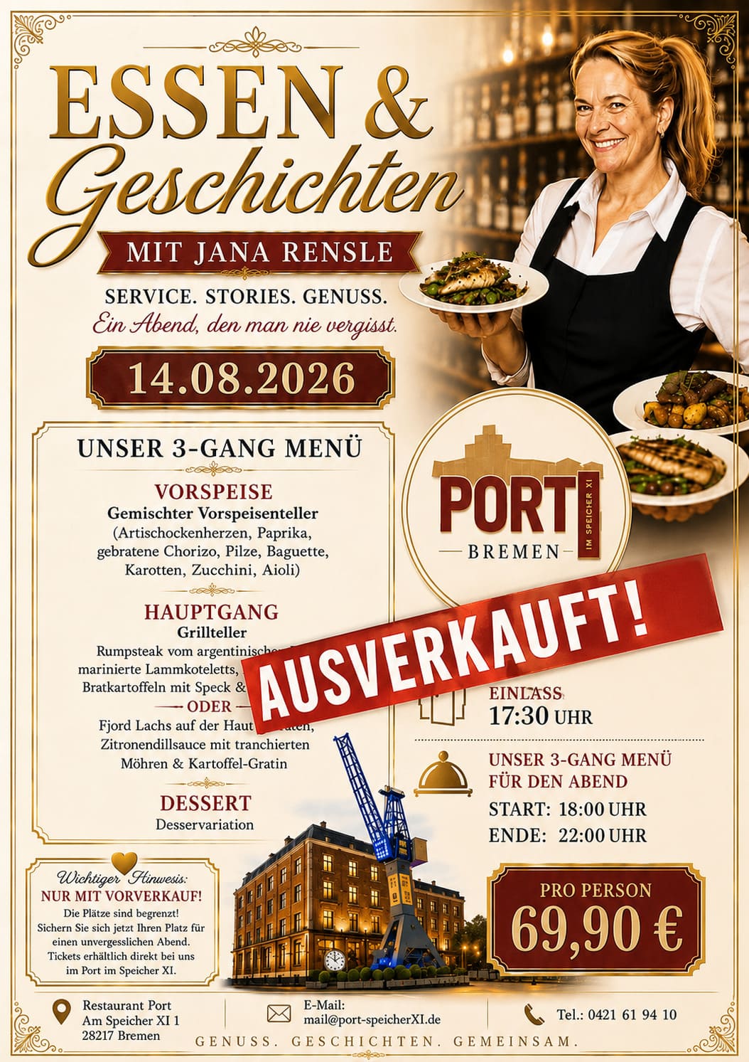 Spargelzeit Port Seicher XI in Bremen restaurant