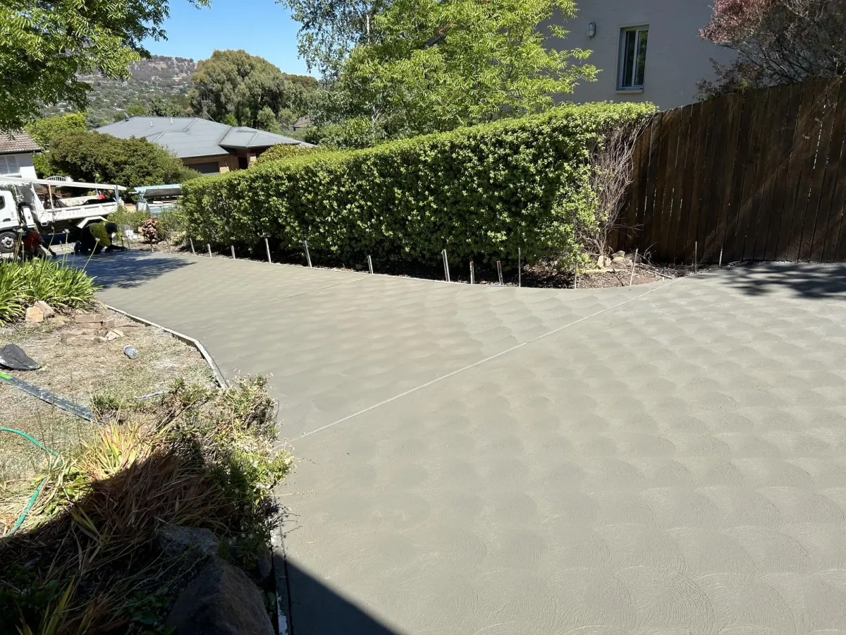 Residential concrete driveway completed by AP Concreting and Formwork in Canberra ACT