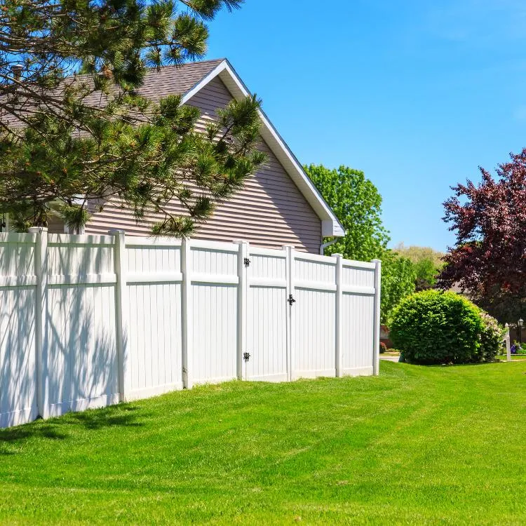 White vinyl fence