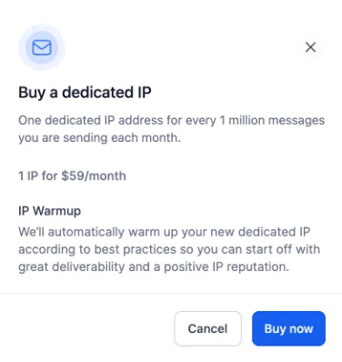 purchase a dedicated IP for email sending