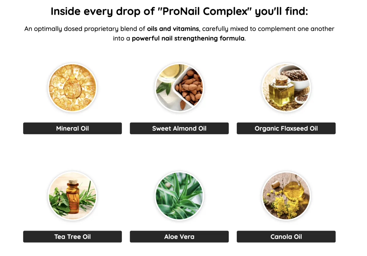 pronail complex ingredients