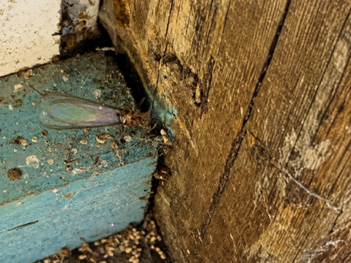 Signs of termite activity and damage found during a termite inspection