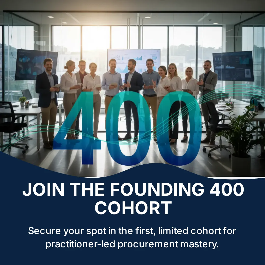 Portrait of a senior procurement leader, calm and measured expression.