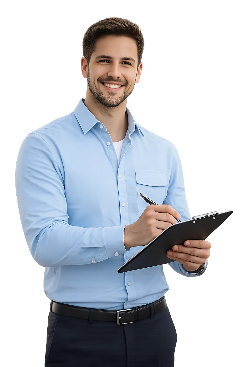 Client remplissant un formulaire pour vendre sa voiture en Belgique