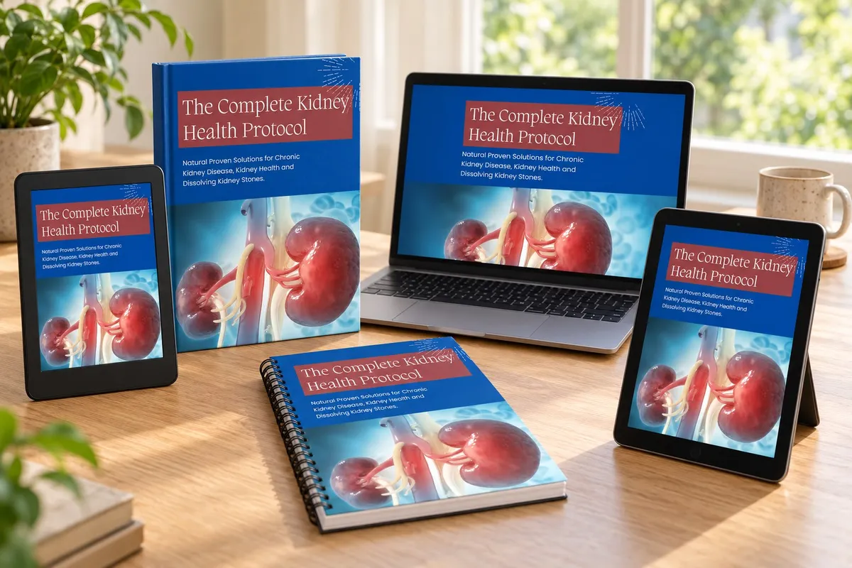 Kidney Health Protocol digital research guide displayed on multiple devices