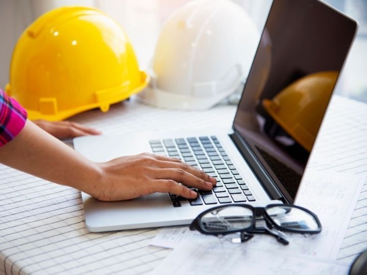 trades staff working on computer