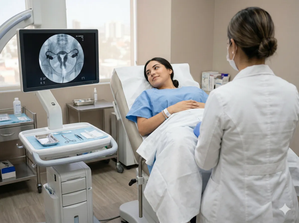Estudio ginecológico de fertilidad con enfoque en histerosalpingografía en clínica de Tijuana
