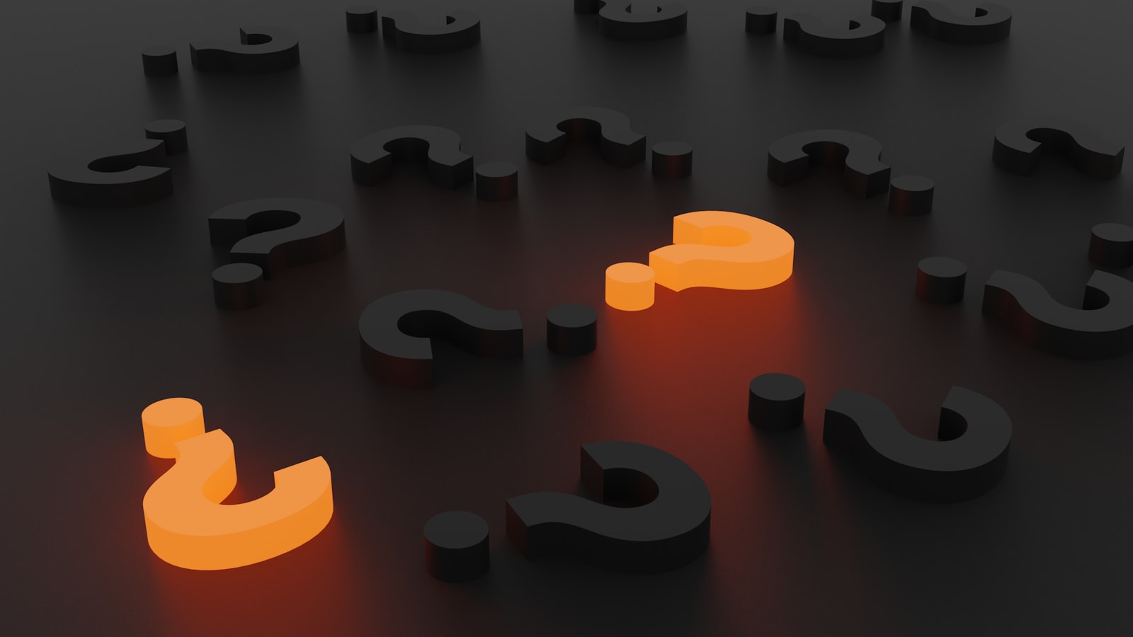 Glowing question marks among dark ones, representing the silent questions homeowners ask