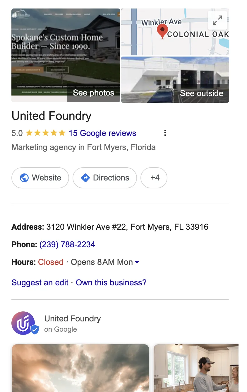 google business profile screenshot example