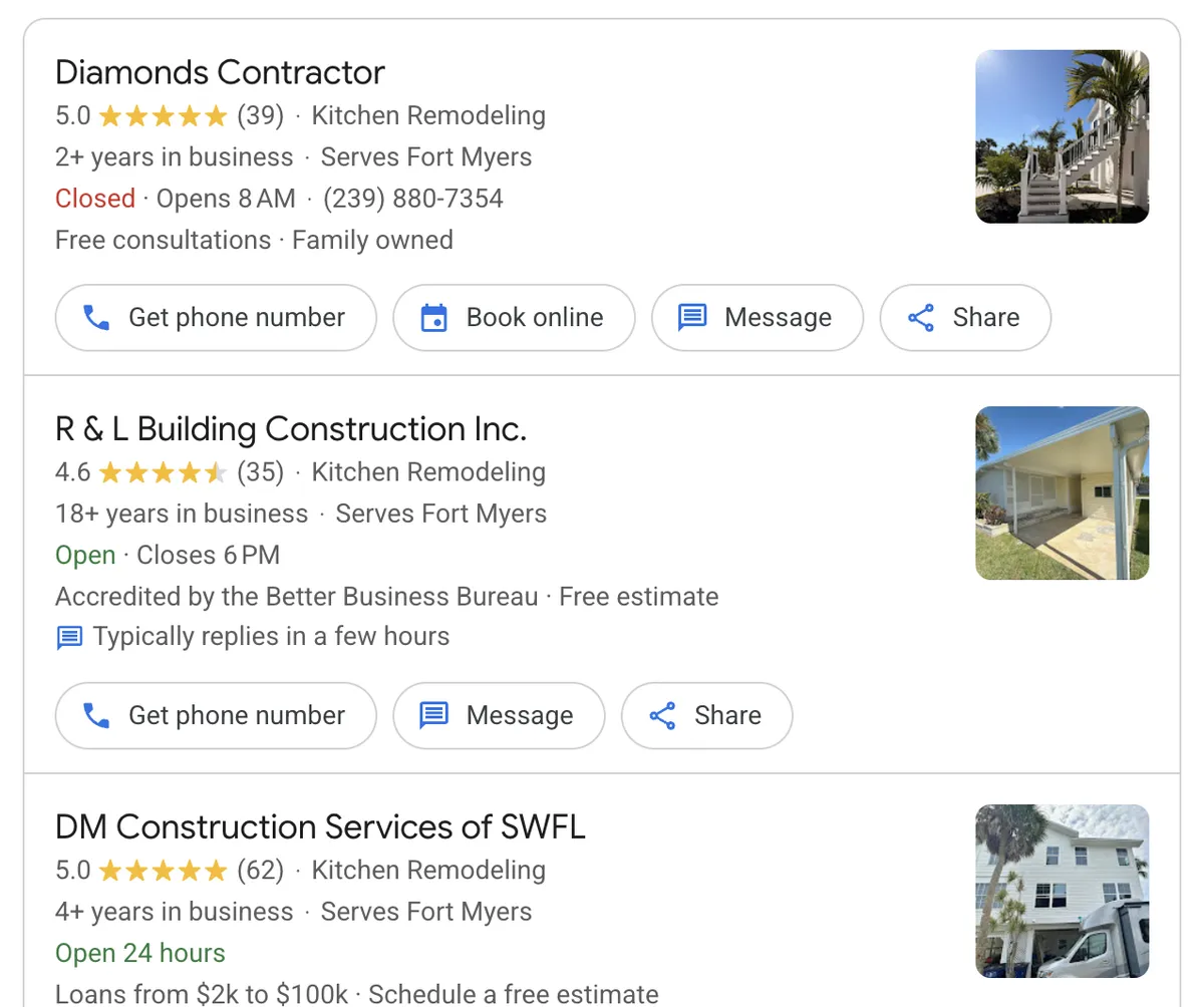 Google Local Services Ads for kitchen remodeling in Fort Myers FL — pay-per-lead LSA marketing for remodelers