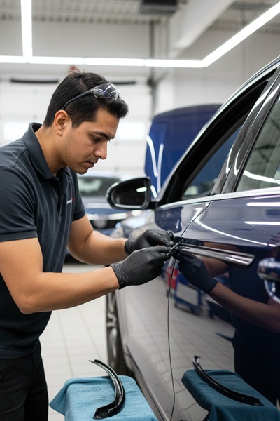 Auto molding replacement Dallas Texas installing new trim pieces