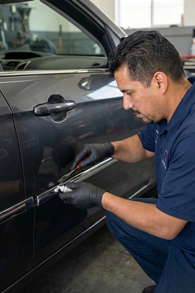 Auto trim repair Dallas restoring decorative vehicle trim pieces