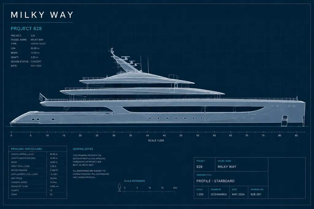 89m Feadship Project 828 Milky Way Launched in Amsterdam