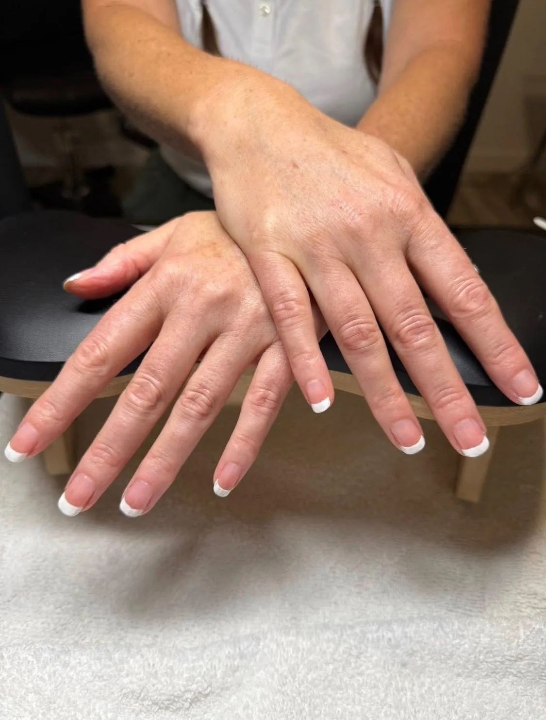 Nail art set with rose tones and fine line detail