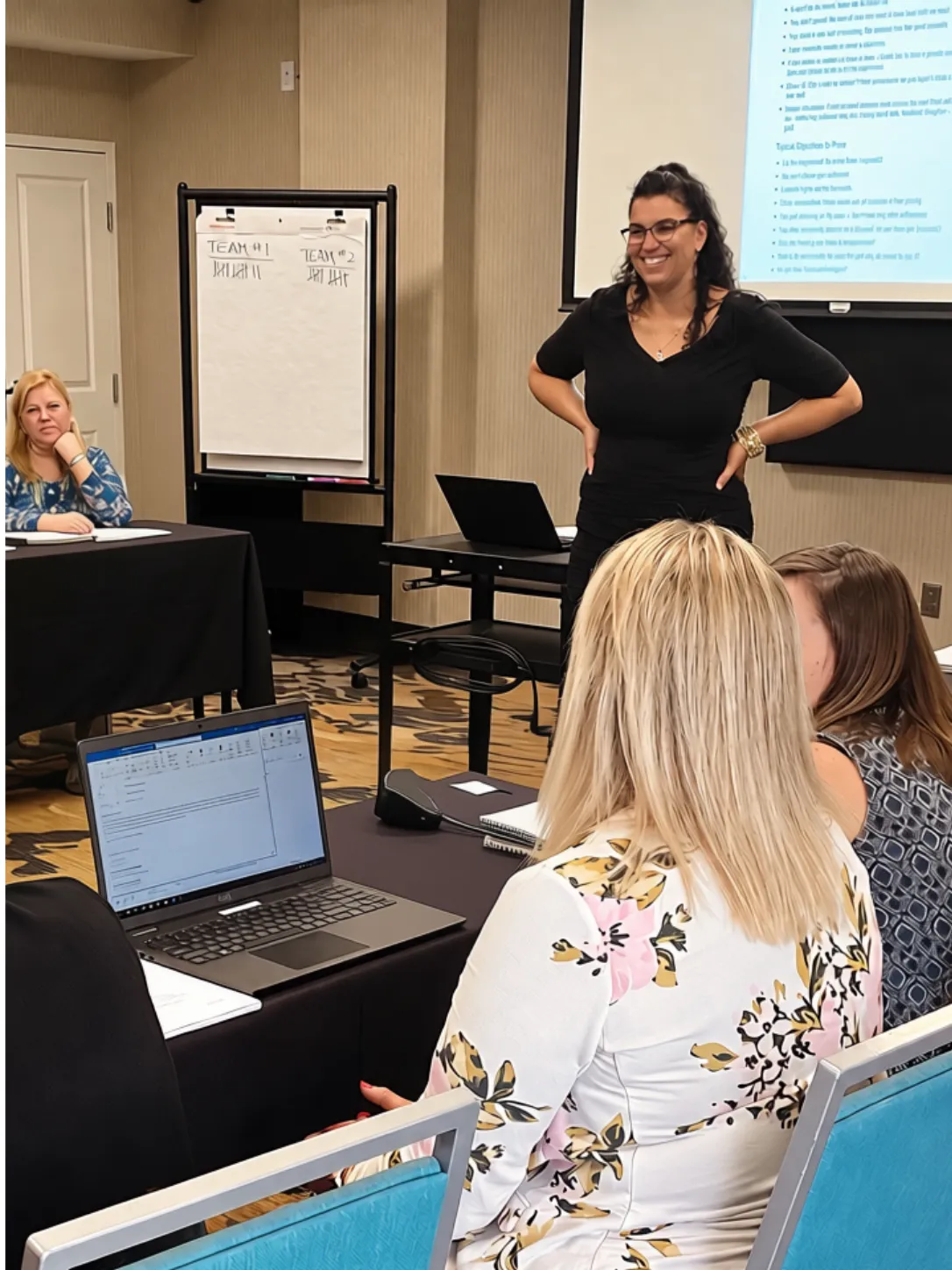 Chasity Robinson Mwangi leading a dementia education workshop for professionals.