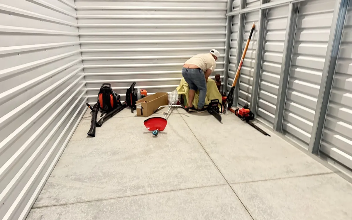 Storage unit cleanout in progress