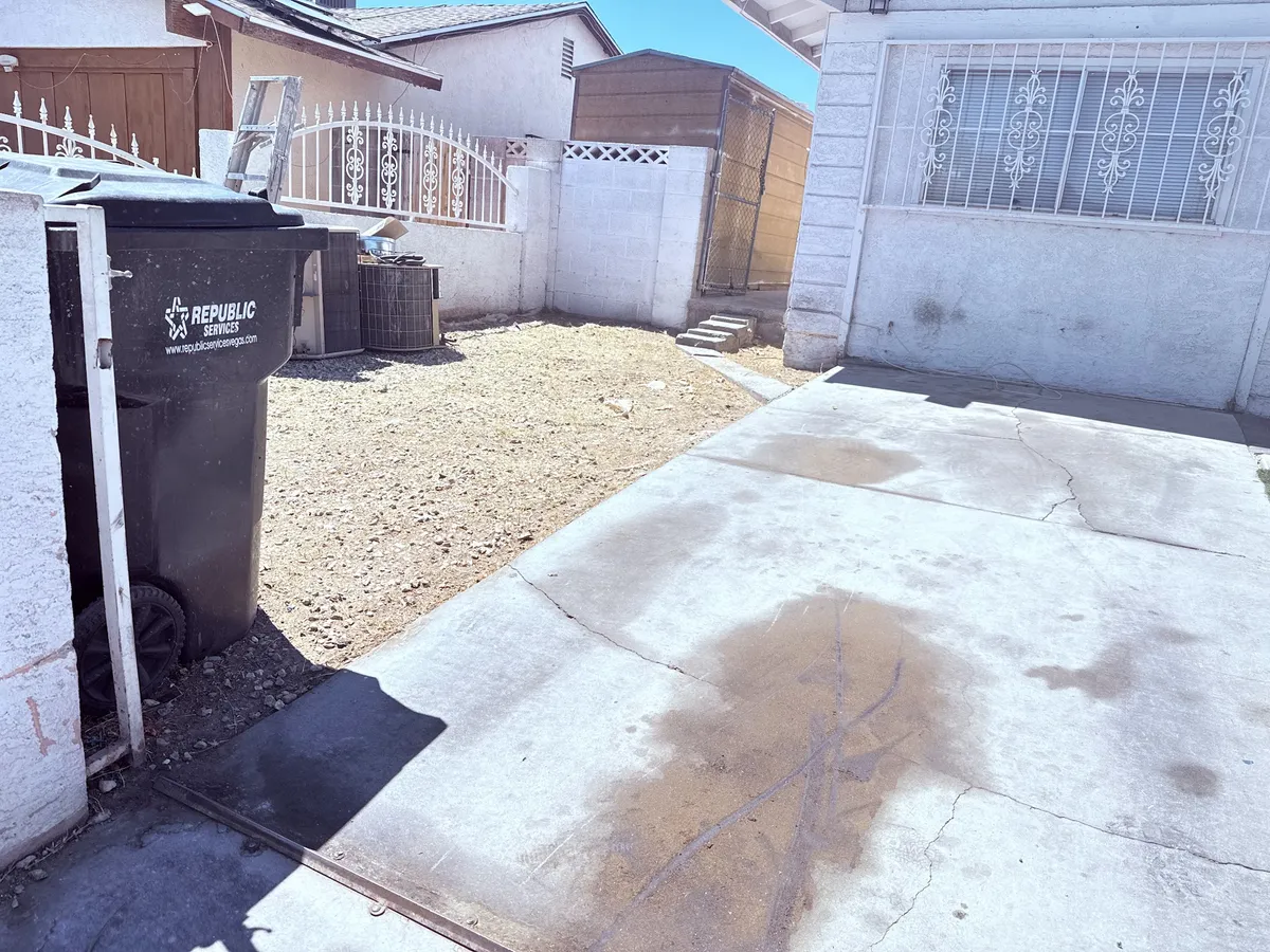 Side yard after debris cleanup
