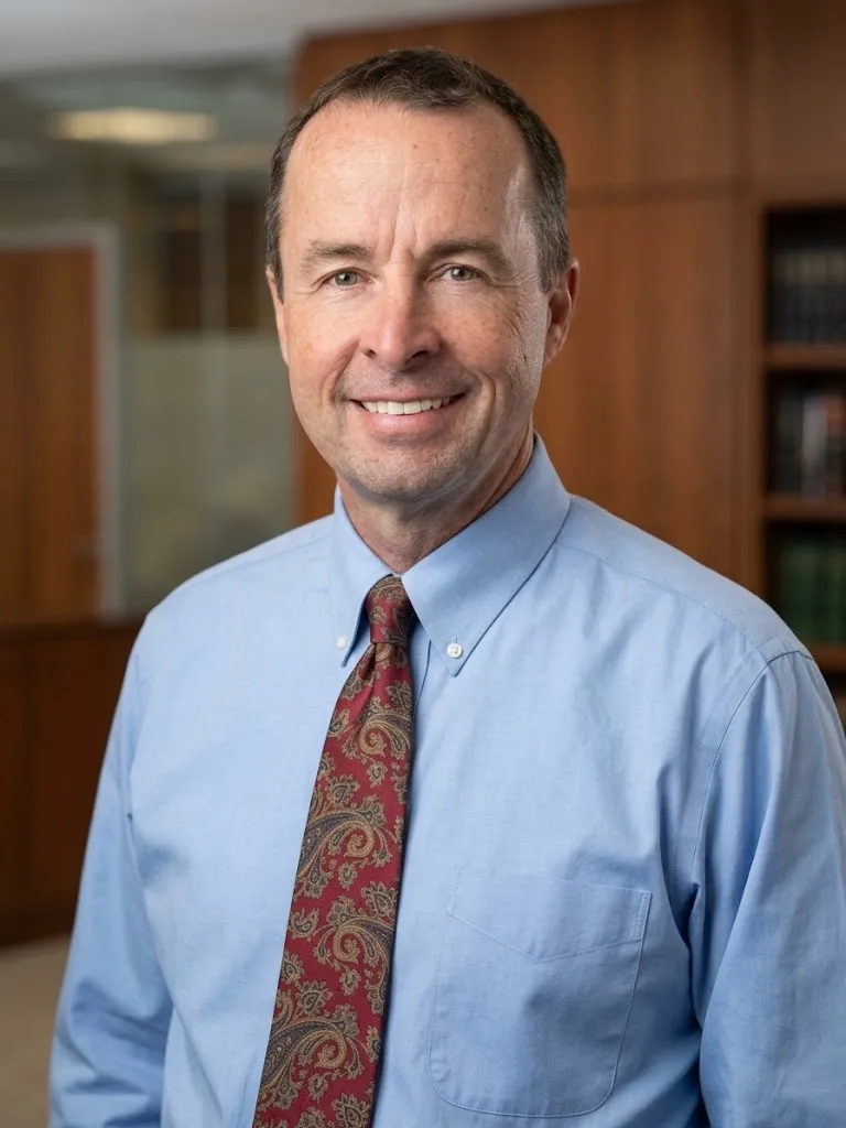 Barry Sanborn, Missouri money coach and financial coach, wearing a shirt and tie