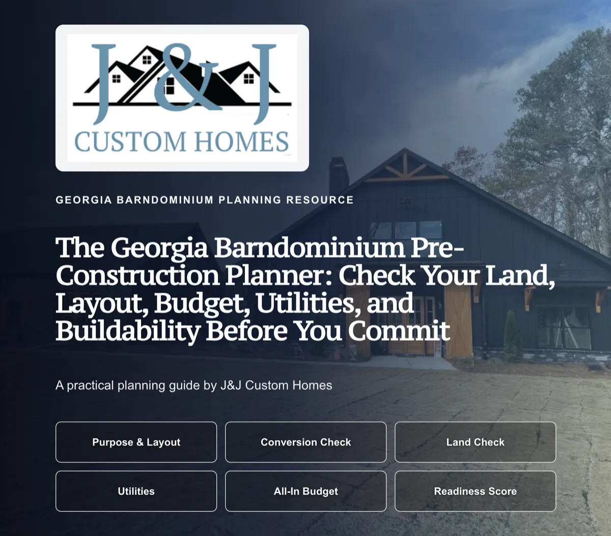 The Georgia Barndominium Pre-Construction Planner: Check Your Land, Layout, Budget, Utilities, and Buildability Before You Commit