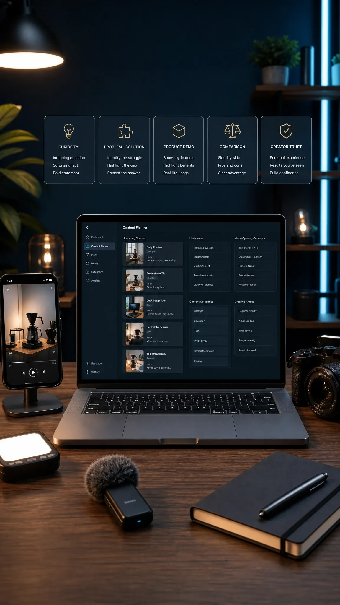 ProfitStack AI 50-Hook Library for faceless content creators