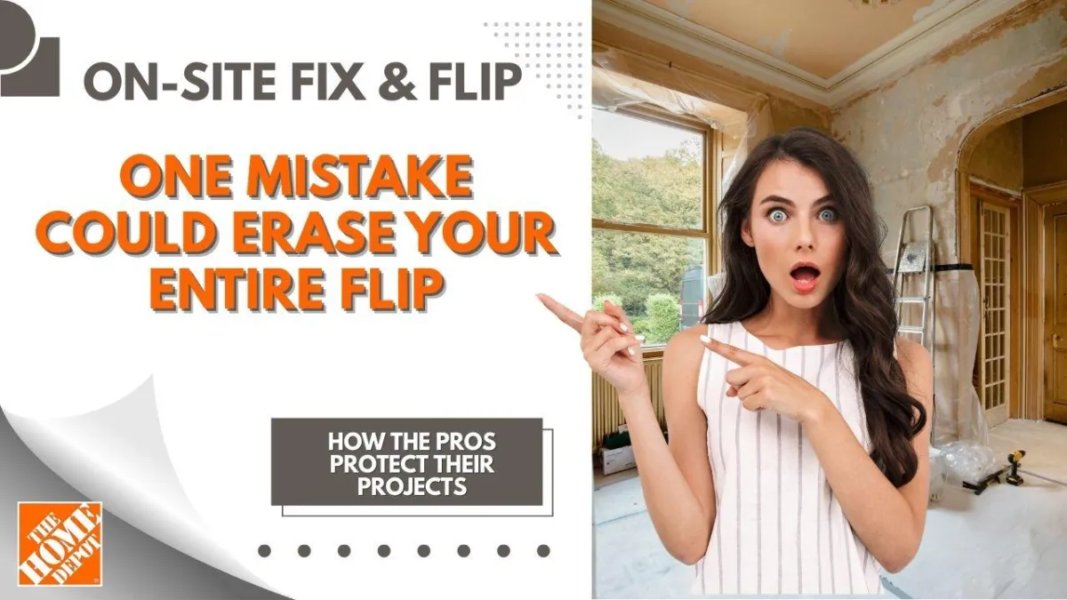 Investor reviewing a flip in progress, showing exposed framing and renovation tools inside a home.