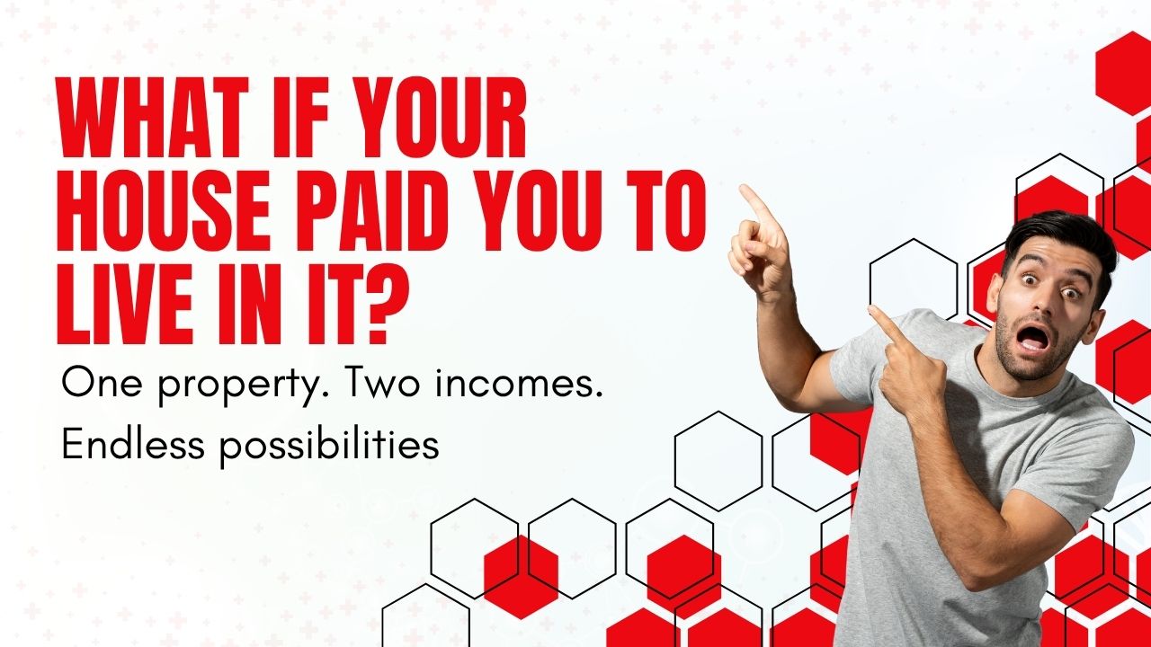 Smiling couple unlocking their home door, symbolizing earning income from property ownership.