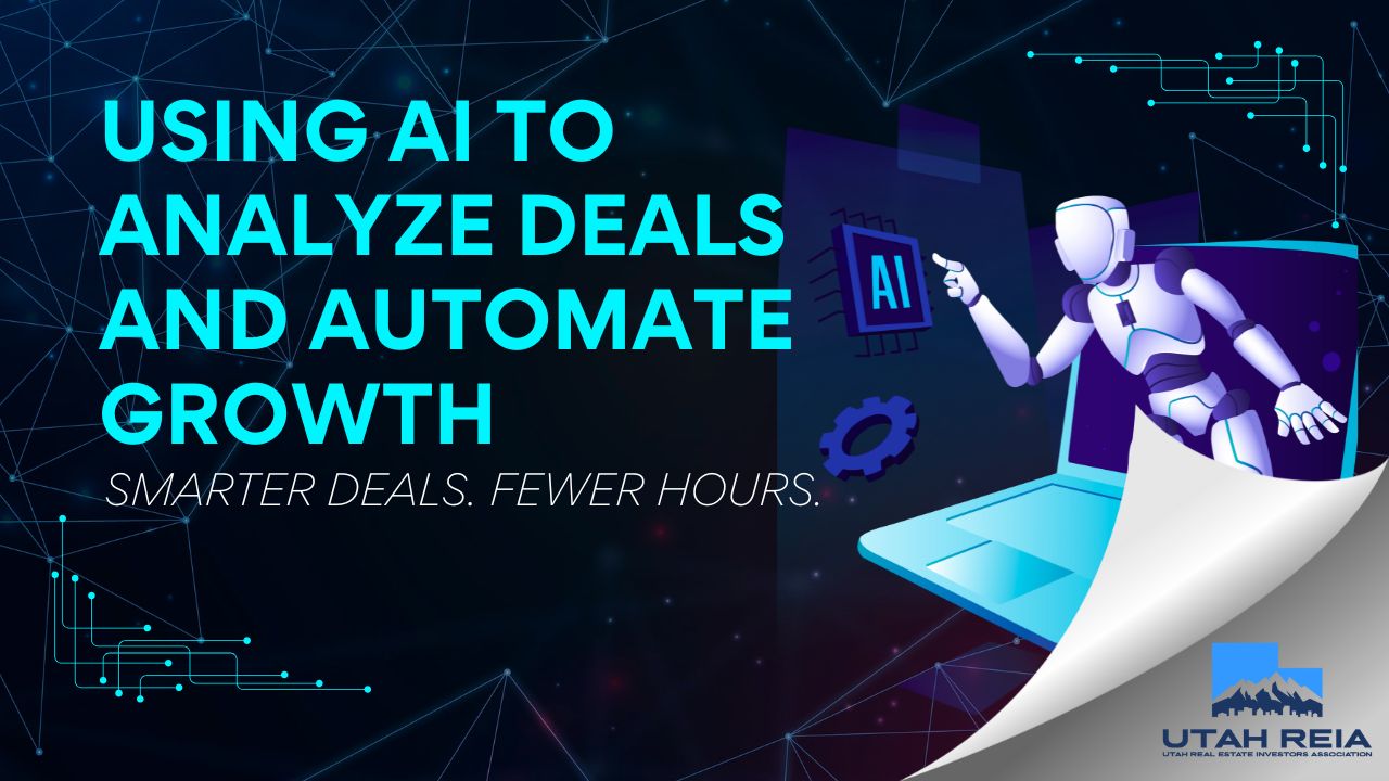 Real estate professional using AI software to analyze property data and automate workflows