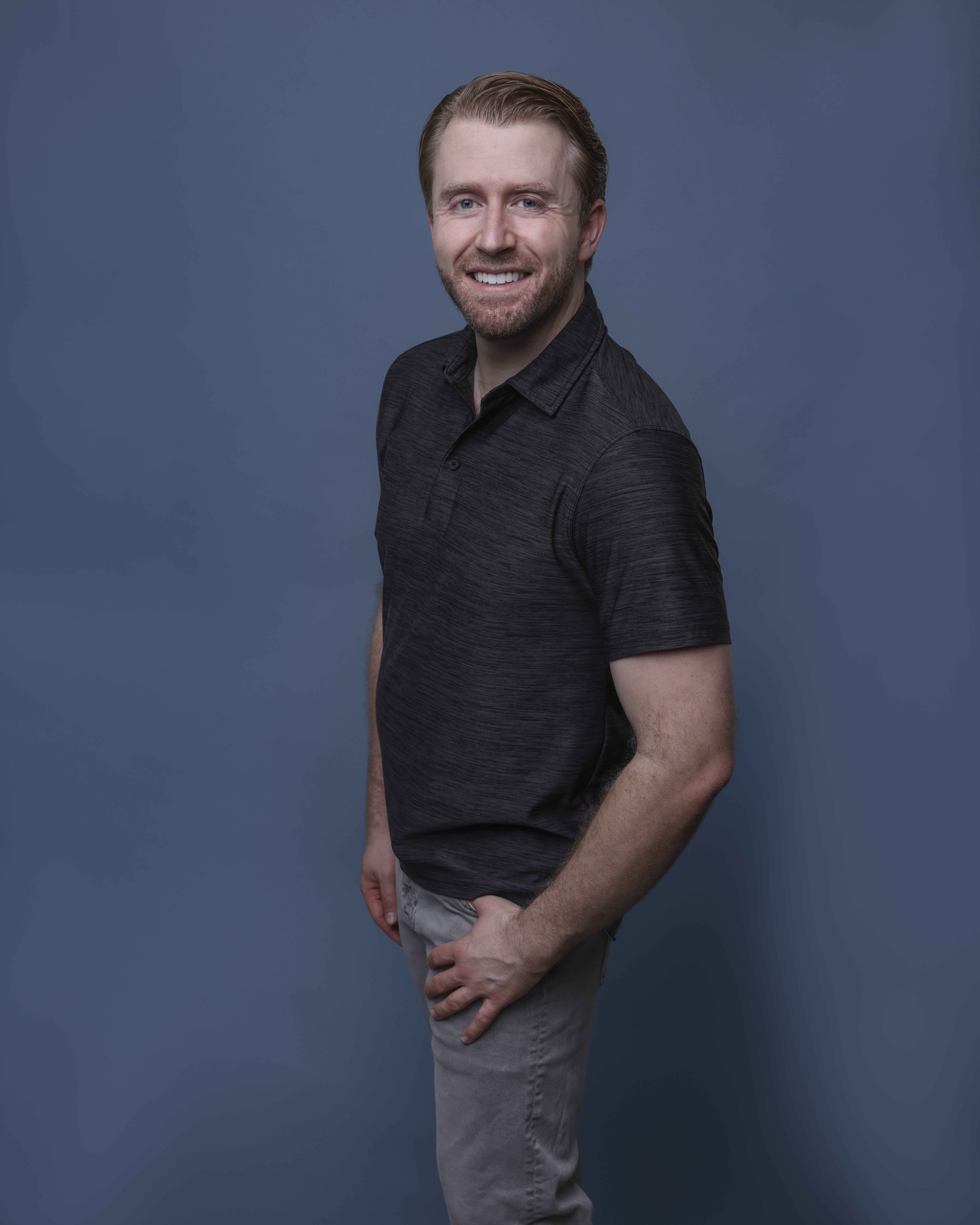 Portrait in a photo studio.