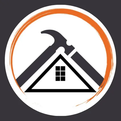 R.CS Contractors of Illinois logo with a hammer and house icon encircled by an orange accent, symbolizing construction and renovation services.