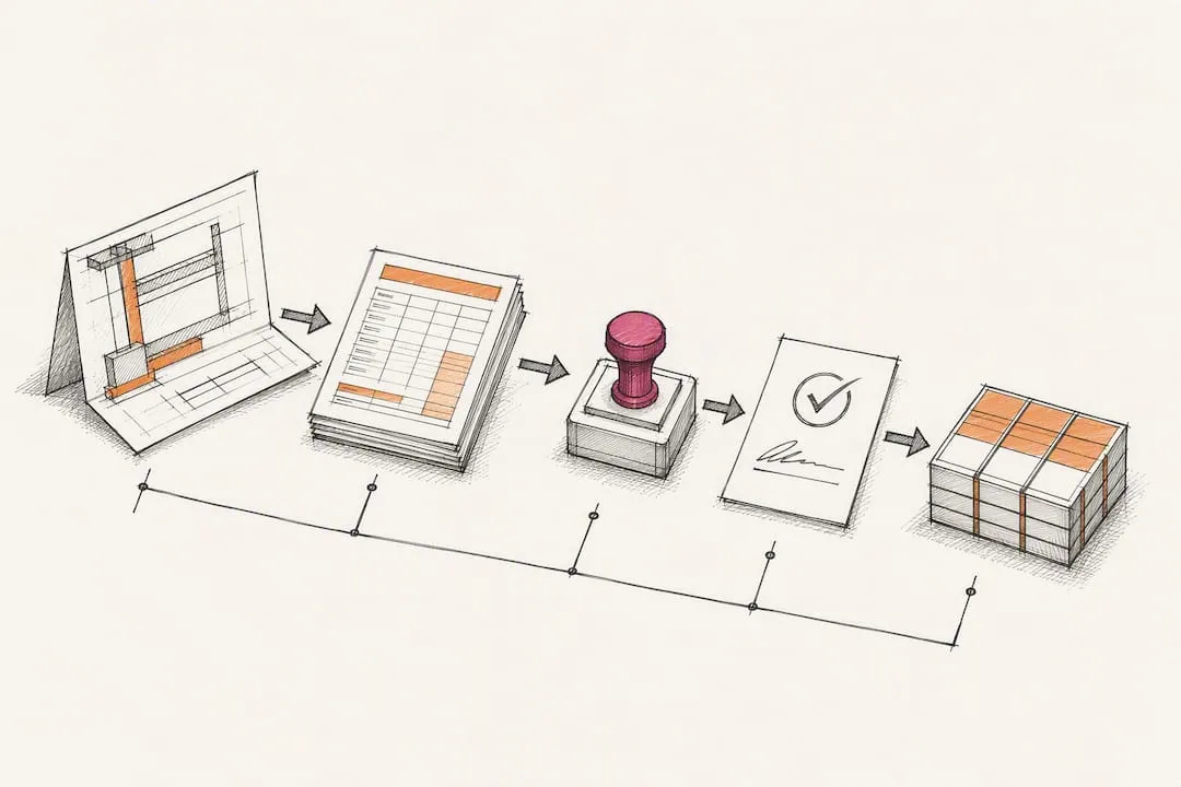 Change order package moving through approval workflow
