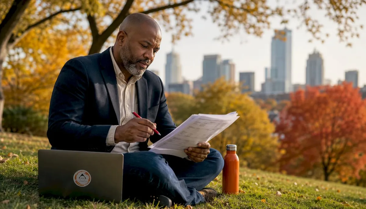Man reviewing construction estimate documents