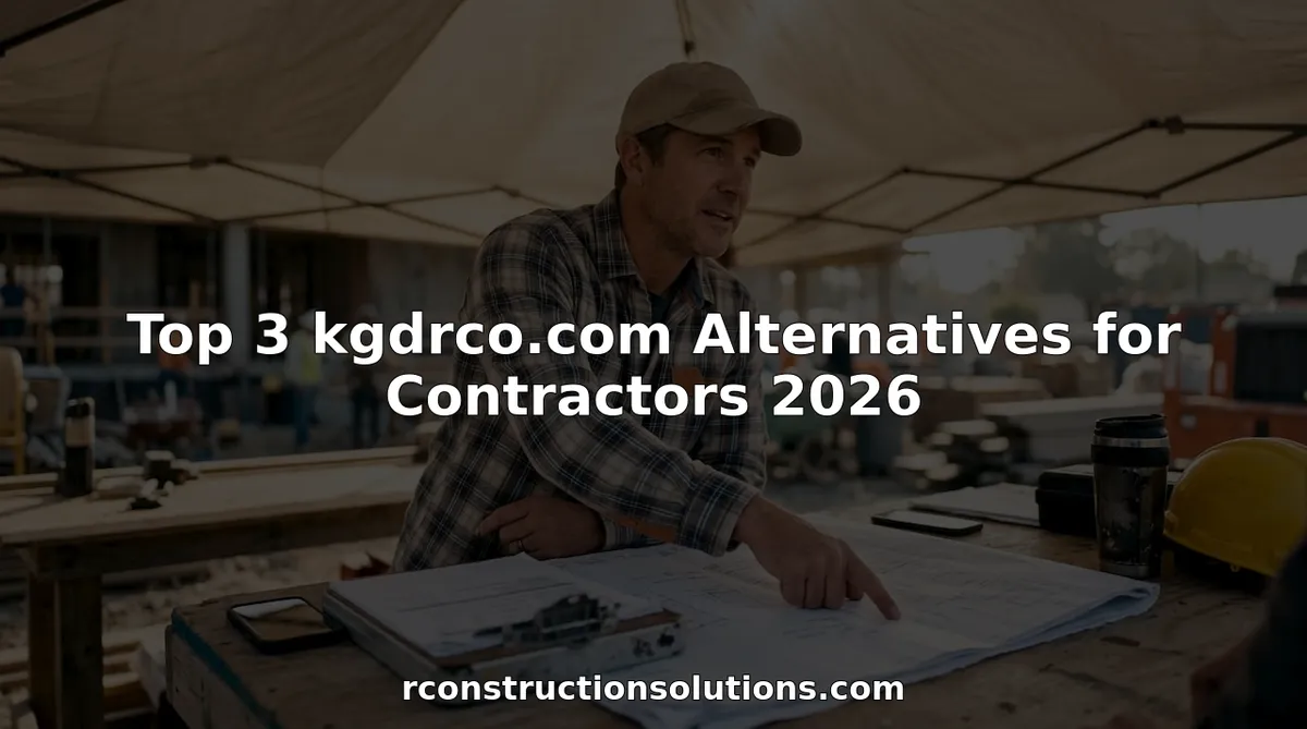 Contractor reviewing blueprints at site office table