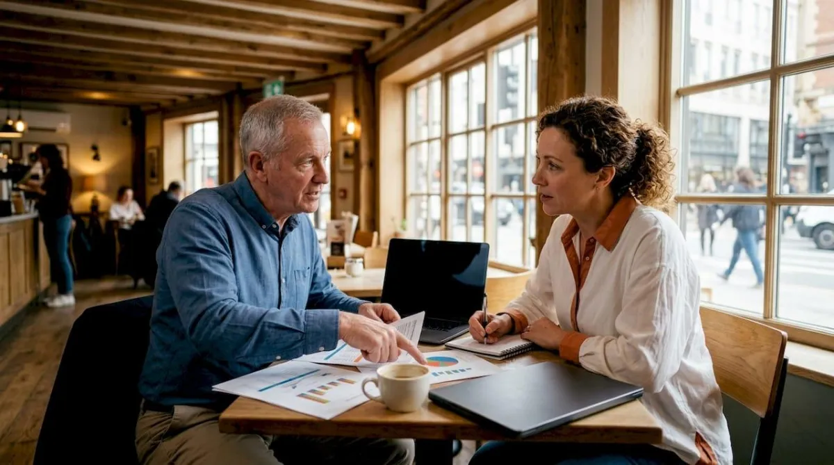 Contractor and consultant reviewing assessment documents