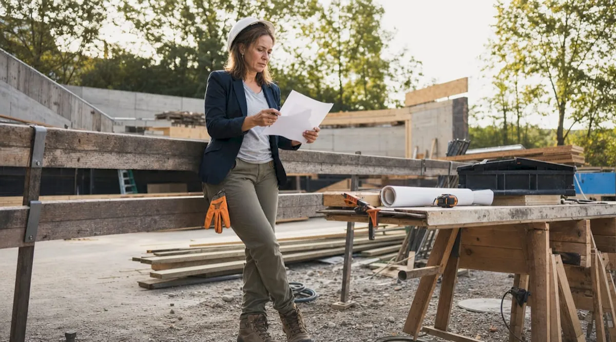 Contractor reviewing bonding capacity paperwork