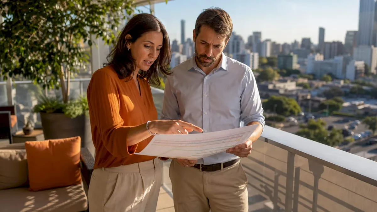 Consultant and manager reviewing project schedule