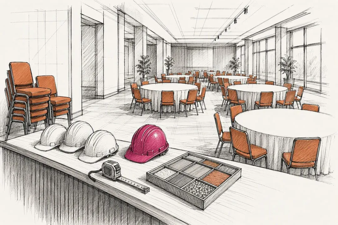 Contractor networking venue prepared for event