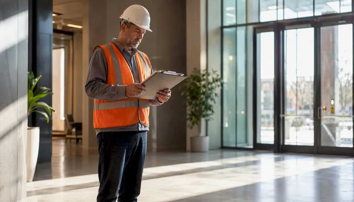 Project manager reviewing subcontractor termination documents