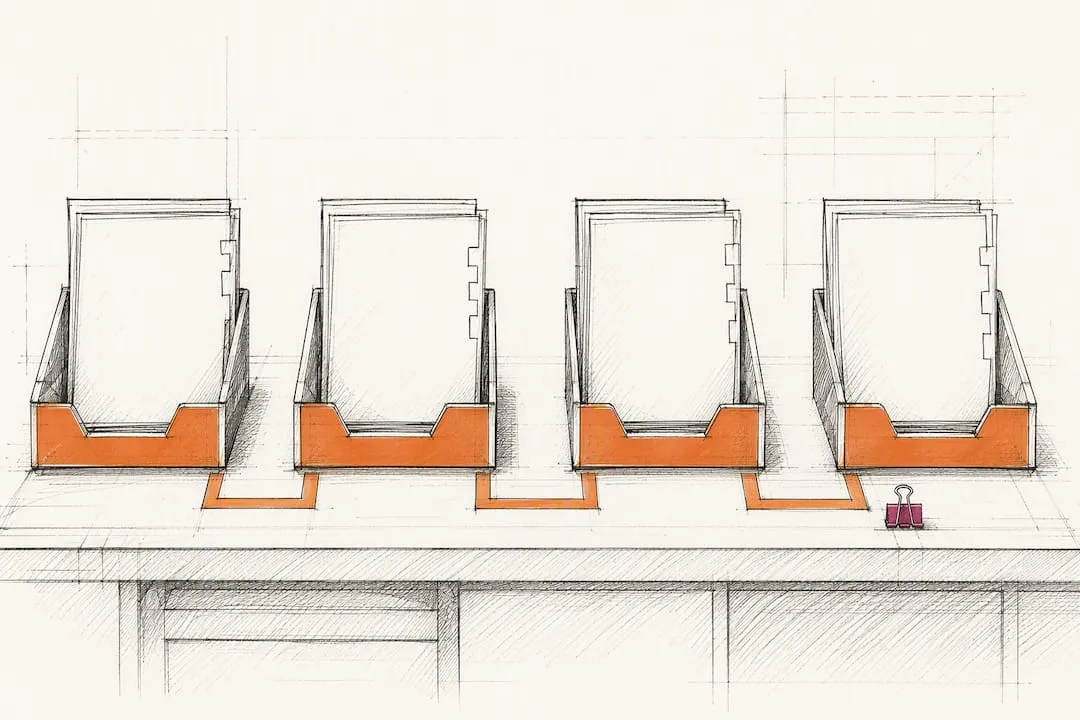 Proposal review stations arranged in sequence