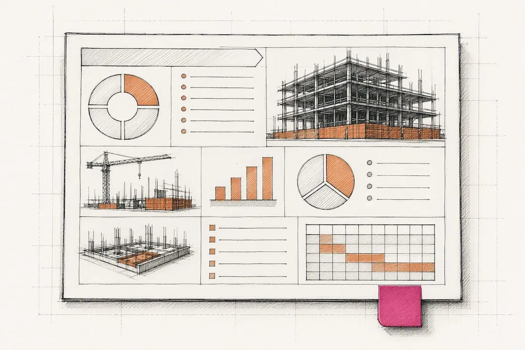 Architectural sketch of a construction marketing plan